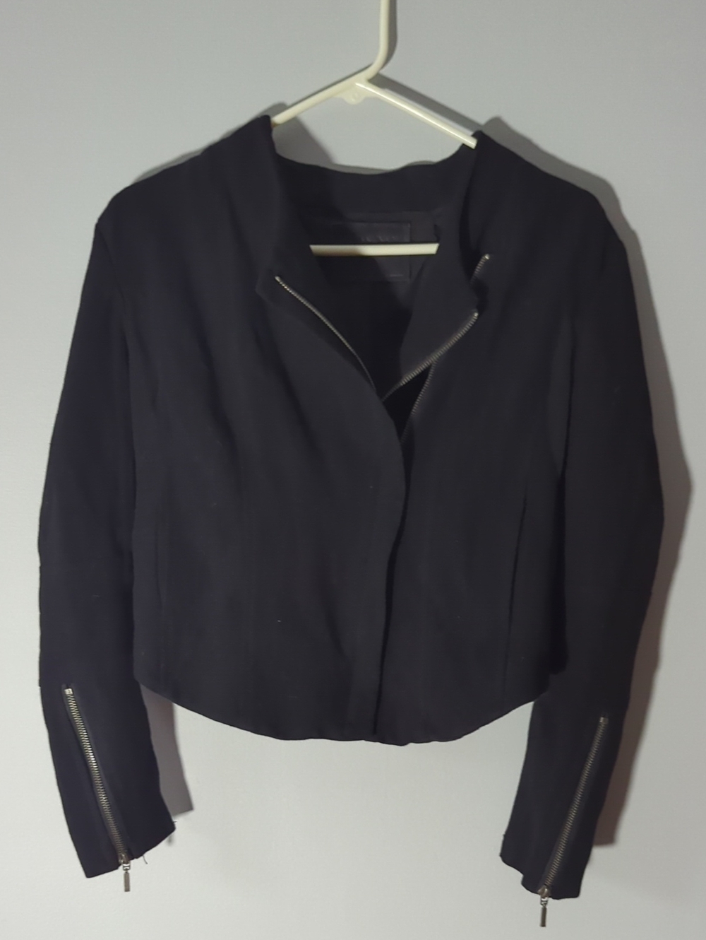 Blank NYC Black Cropped Zip-Front Jacket